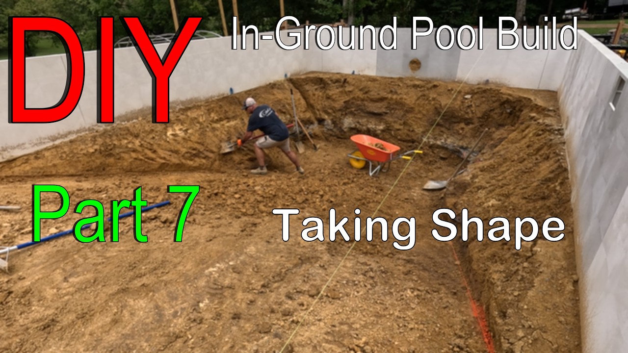DIY In-Ground Pool Build – Part 7 | Shaping the Shallow Shelf & Deep End Walls