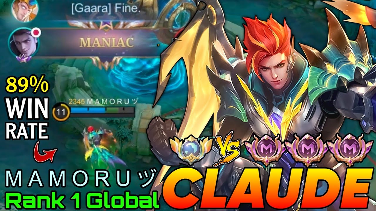 89% Win Rate Claude VS Supreme Enemies - Top 1 Global Claude by M A M O R U ヅ - Mobile Legends