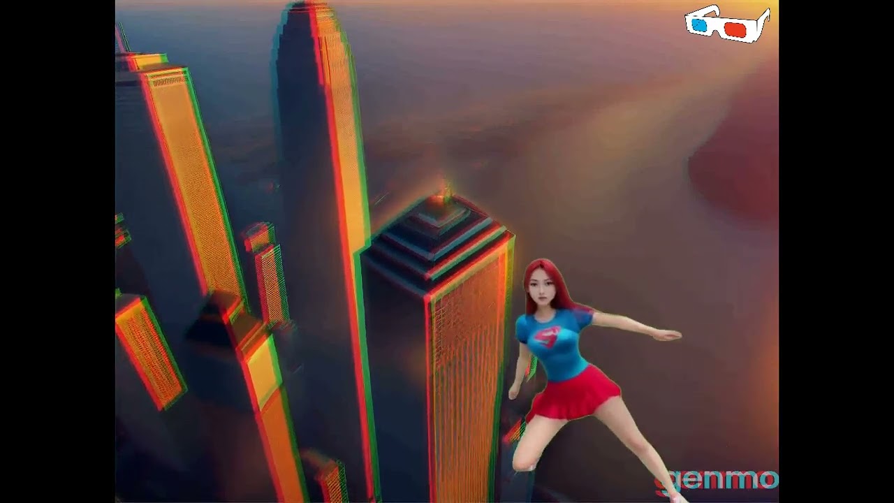 A.I. 影片製作《飛吧飛吧 Supergirl》3D red cyan