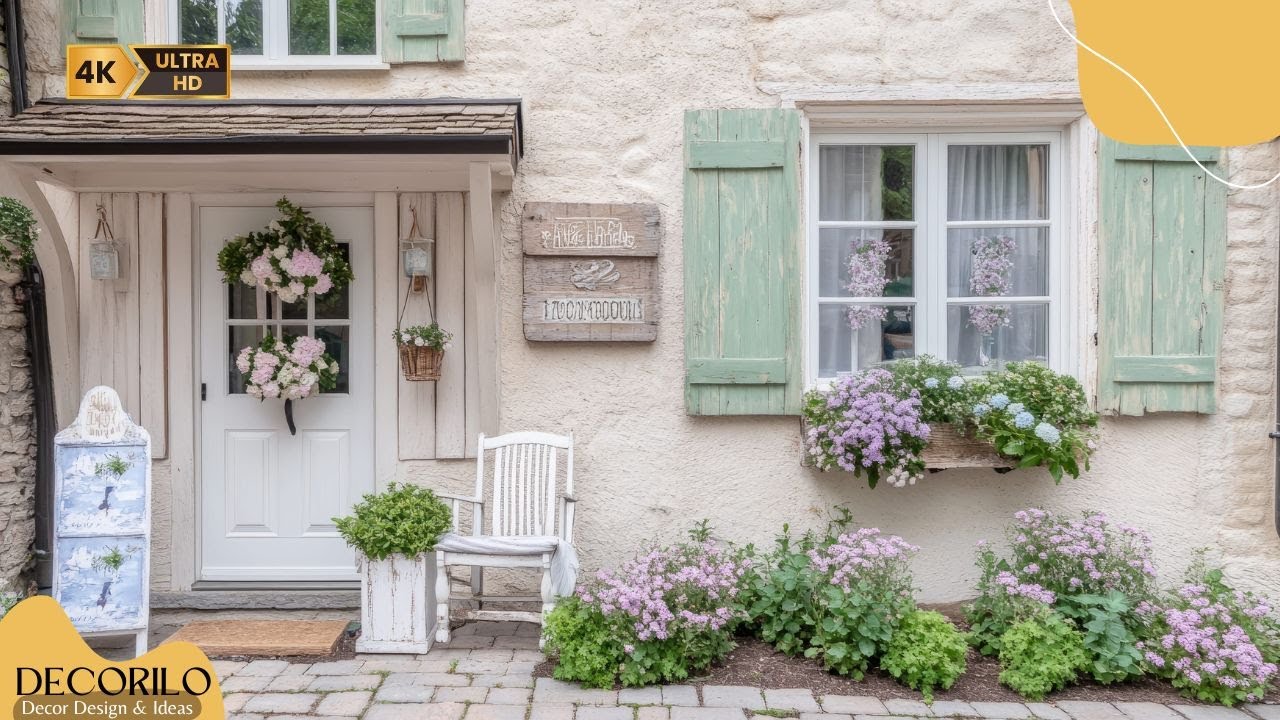 Charming Townhouse Front Yard Landscaping Ideas with Rustic and Cottagecore European Flair