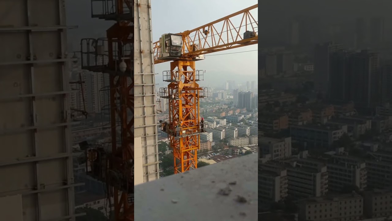 Dismantling a Zoomlion Tower crane | Step-by-Step Process 🏗️# #towercrane #zoomlion #dismantling