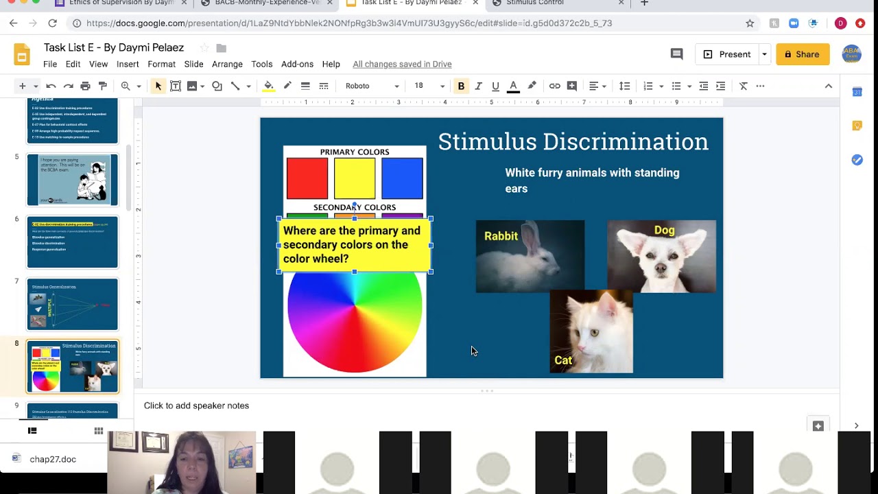 Stimulus & Response Generalization/Discrimination (BCBA Task List E) Part 1 By Daymi Pelaez