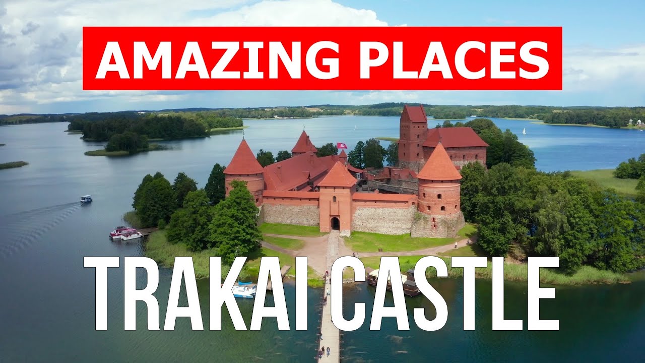 Trakai Castle in 4k. Lithuania, Trakai Castle to visit