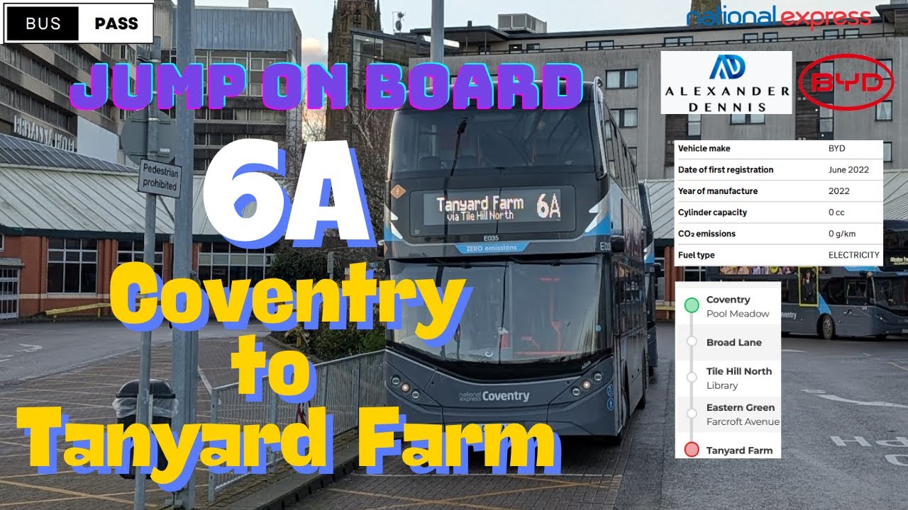 🚍🚏Route 6A Coventry to Tanyard Farm | A Scenic Electric Journey Through Coventry&rsquo;s Hidden Gems ⚡🌿