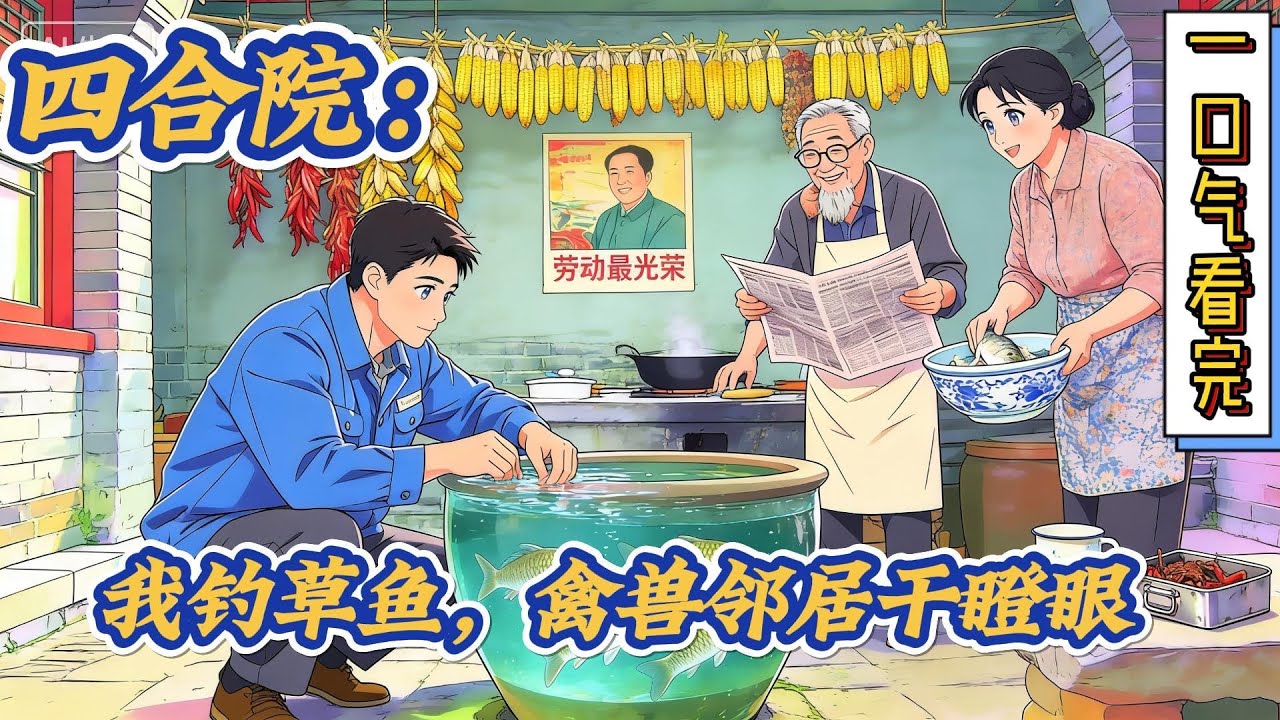 🔥完结！💥独家！《四合院：我钓草鱼，禽兽邻居干瞪眼》穿越50年代四合院，父母双全，激活钓鱼系统，快乐钓鱼！情节欢乐温馨，在禽兽四合院中过着舒服的小日子。#穿越#有声漫画#无敌#四合院 #电视剧