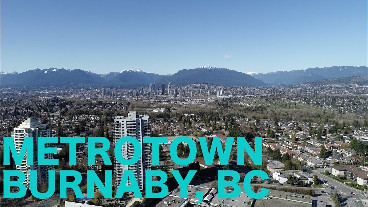 By River and Sea Rise Burnaby Metrotown BC Canada 4K Aerial Video by Drone