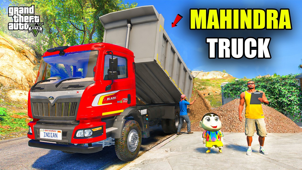 Franklin & Shinchan Buy Indian Mahindra Blazo Tipper Truck And Start Transport Business in GTA 5