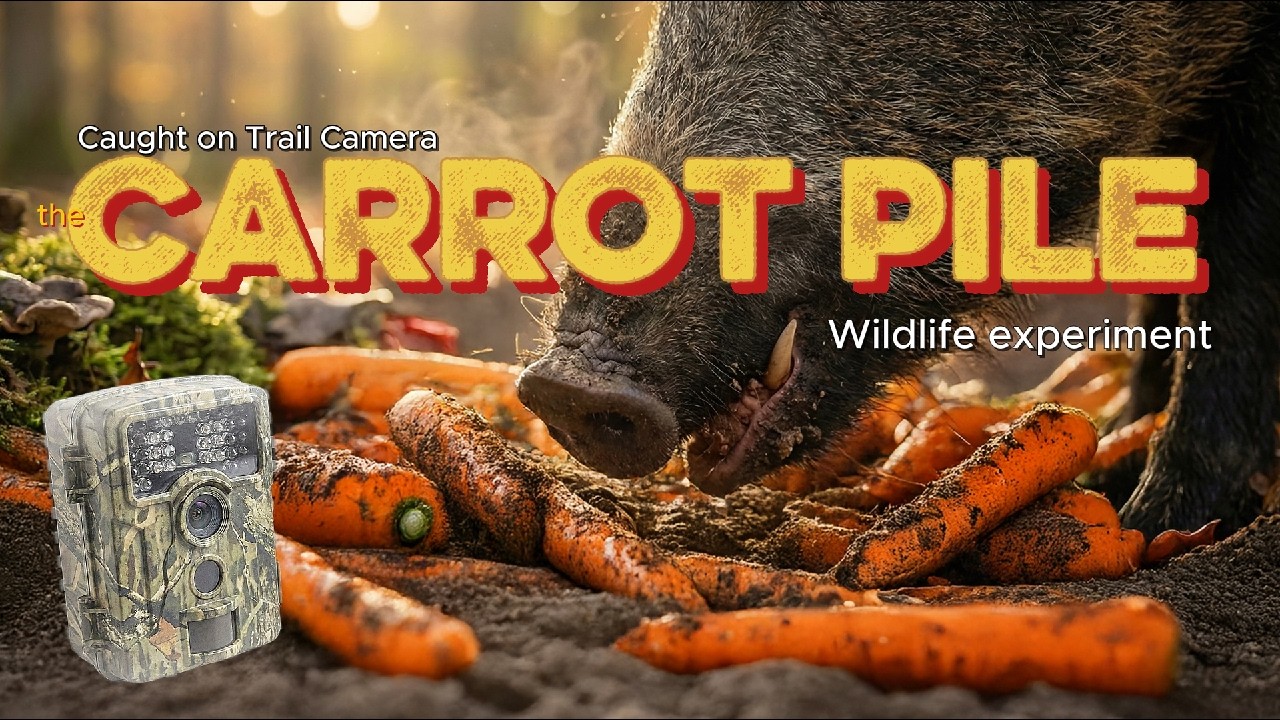 We left a CARROT PILE in the Forest on Trail Cam... Here`s What Happened!