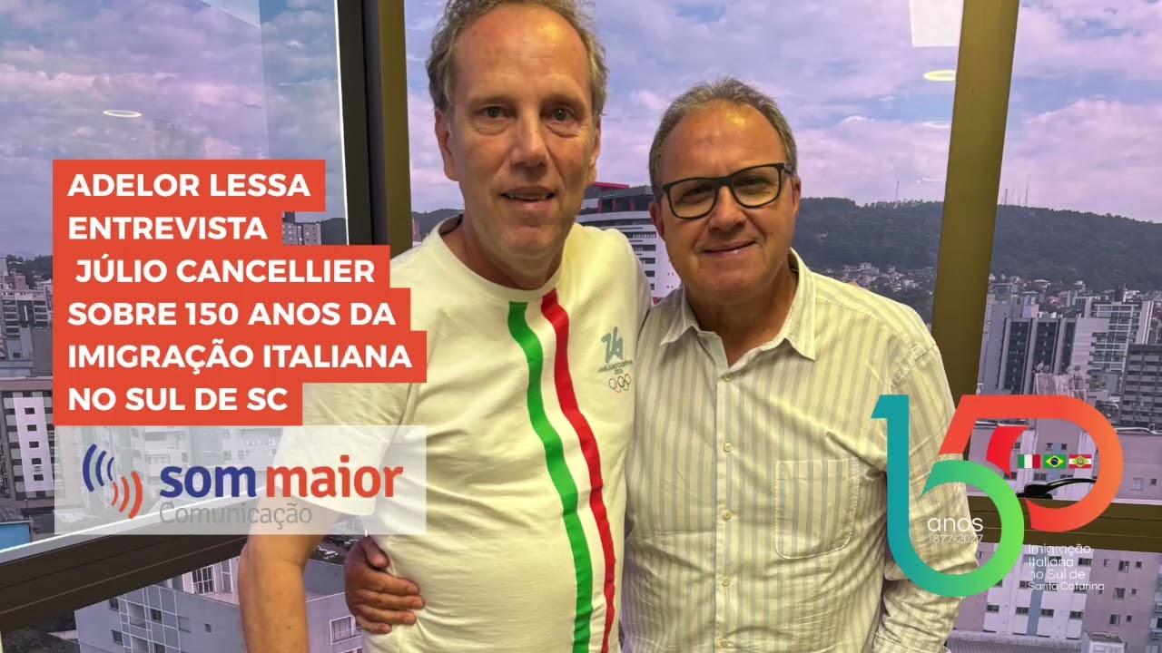 Adelor Lessa entrevista Júlio Cancellier sobre 150 anos da Imigração Italiana no Sul de SC