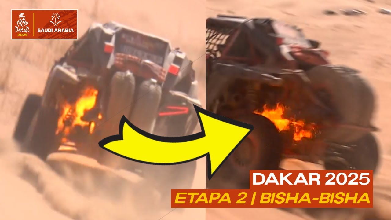 🔴 RALLY DAKAR 2025 | Accidentes, coches en llamas y vuelcos, Sainz out | MEJORES MOMENTOS | ETAPA 2
