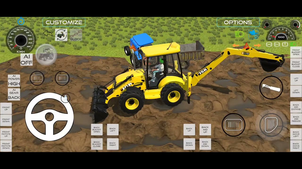 Drive Jcb, Dumper🌋 Messey Tractor🚜 and Uploading (मिट्टी) mitti#tractorsimulator3d #indiansimulator 
