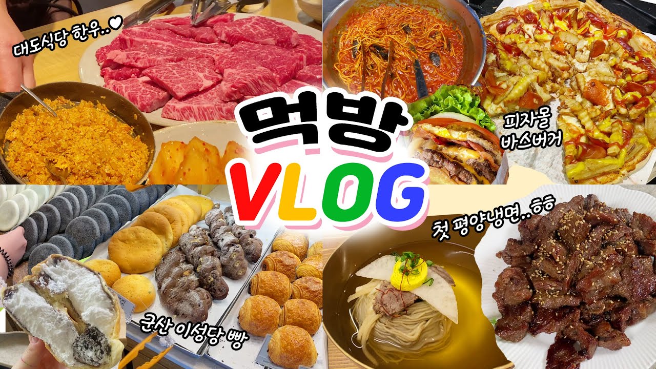9#먹데이트VLOG 인생 첫 평양냉면..+대도식당+바스버거+수원갈비+생크림빵+이성당빵+만두+근황토크~!(ENG,JP SUB)