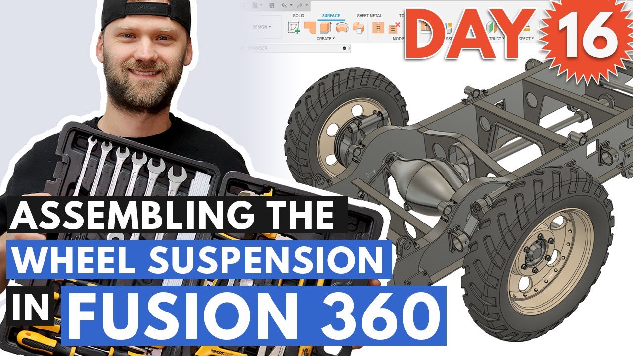 Сборка подвески колеса в Fusion 360 — день 16