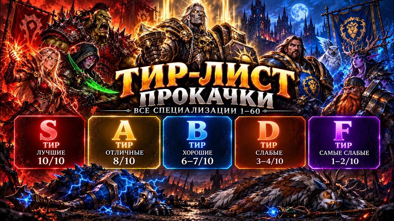 🔥 ТИР-ЛИСТ ПРОКАЧКИ 1&ndash;60 &mdash; ВСЕ СПЕЦИАЛИЗАЦИИ(Без хилов) | WoW Forever 1.60.1