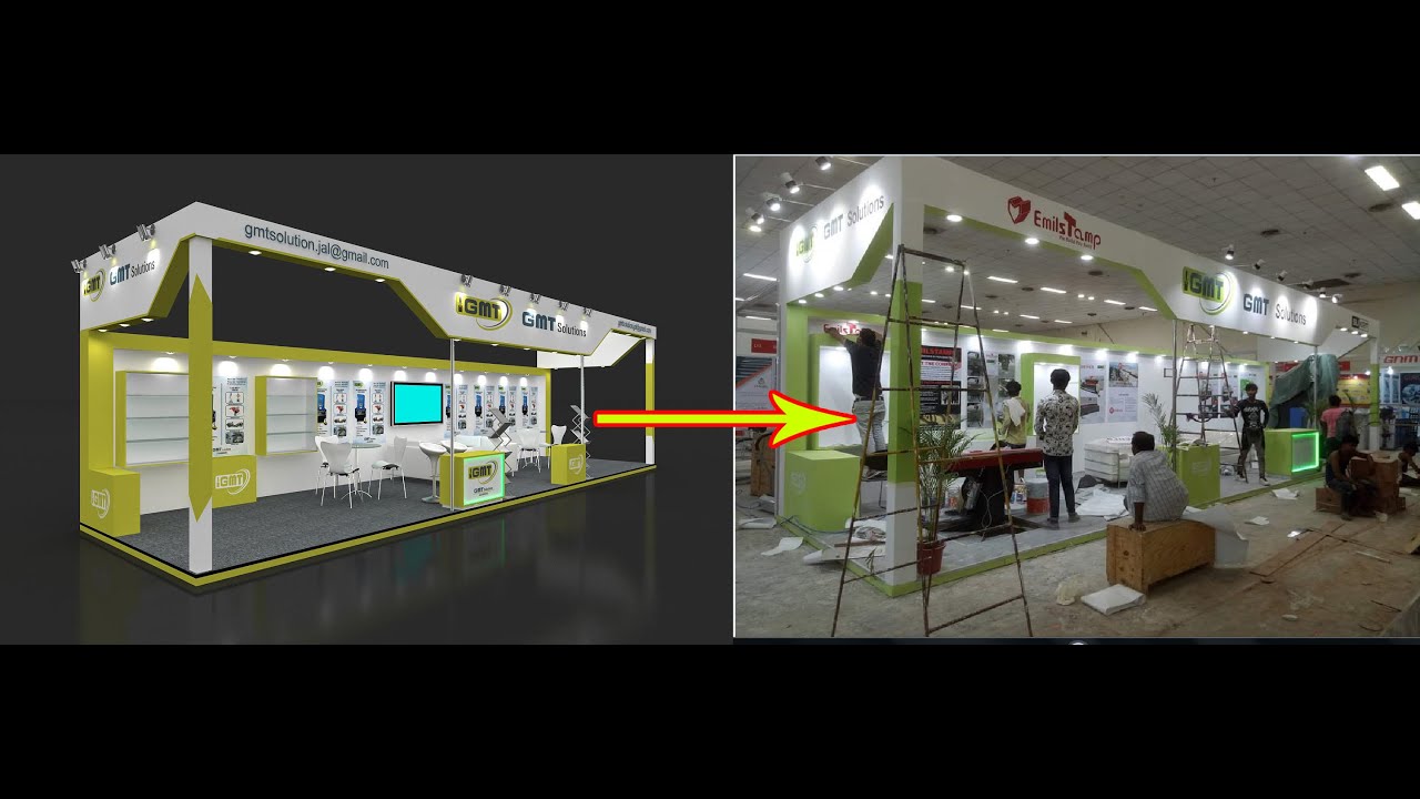 Exhibition stall design I 12x3 mtr I stall Designing Lighting , Texturing . Rendering ,Modeling