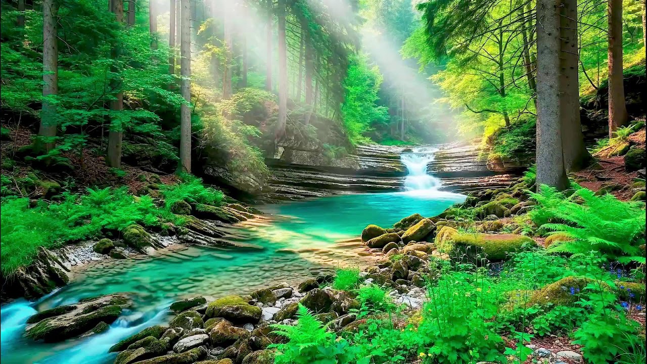 White Noise River Sound for Deep Sleep Flow with Forest Sound and Anxiety Relief