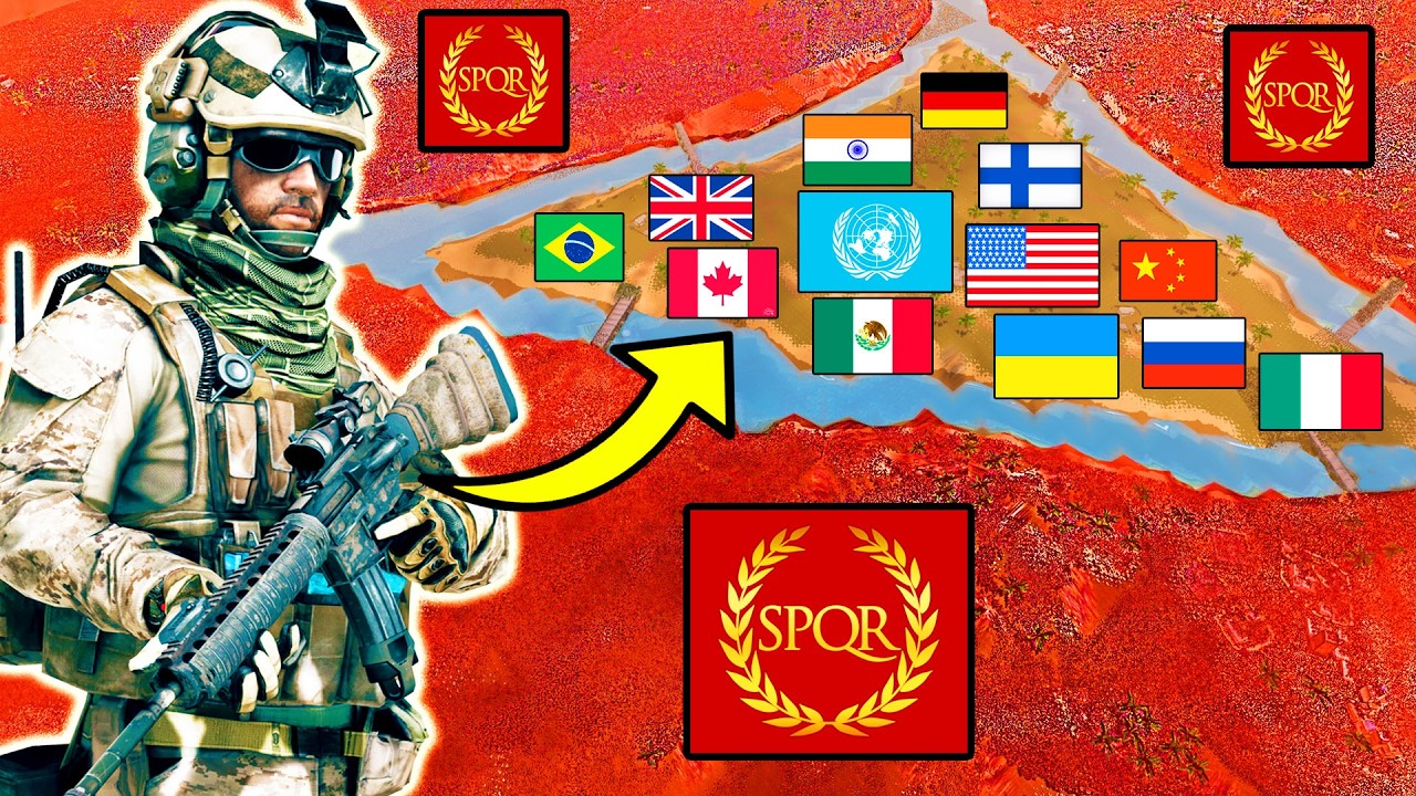 Can Every MODERN ARMY Hold ISLAND BRIDGES vs 10,000,000 ROMAN ARMY?! - UEBS 2