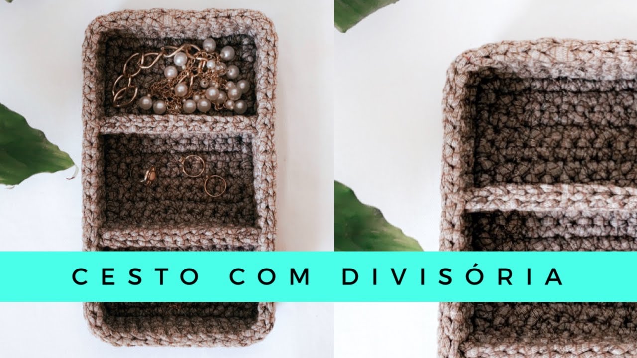 Cesto com divisórias - Fio de malha/INICIANTES