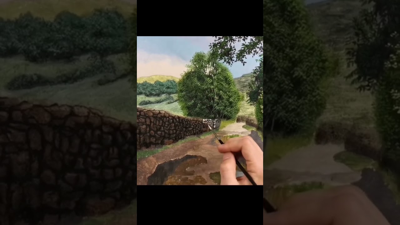 How to Paint a Stone Wall - DIY Tutorial#howtopaint #shortvideo #arttutorial #acrylic #painting