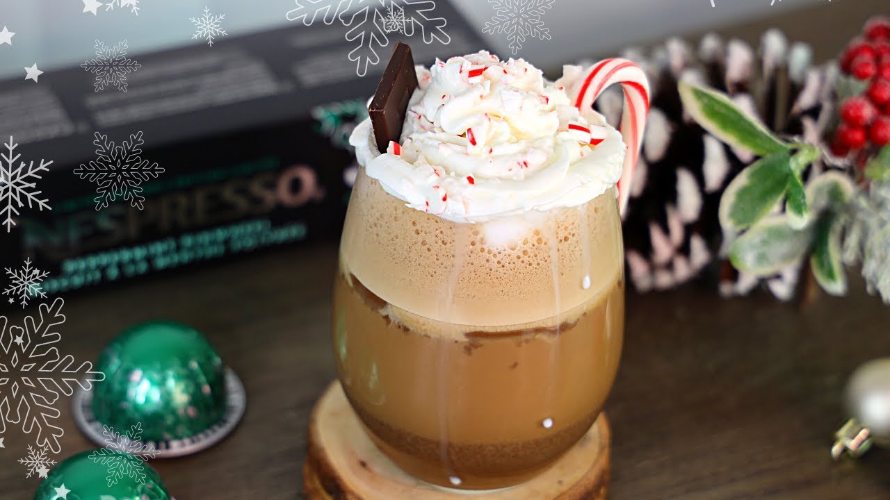 How To Make A Hot Cozy Starbucks Peppermint Mocha || Nespresso Peppermint Pinwheel Tasting