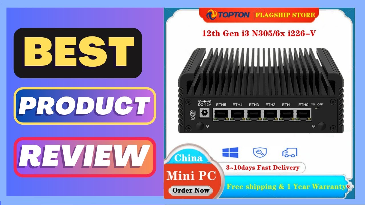 6 LAN 2.5G i226-V Fanless Mini PC Intel Core 3 N355 N305