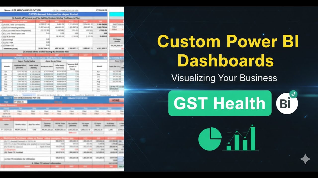 GST Health Dashboard in Power BI | Complete Business GST Analysis, Compliance, ITC & Tax GST9 Reco