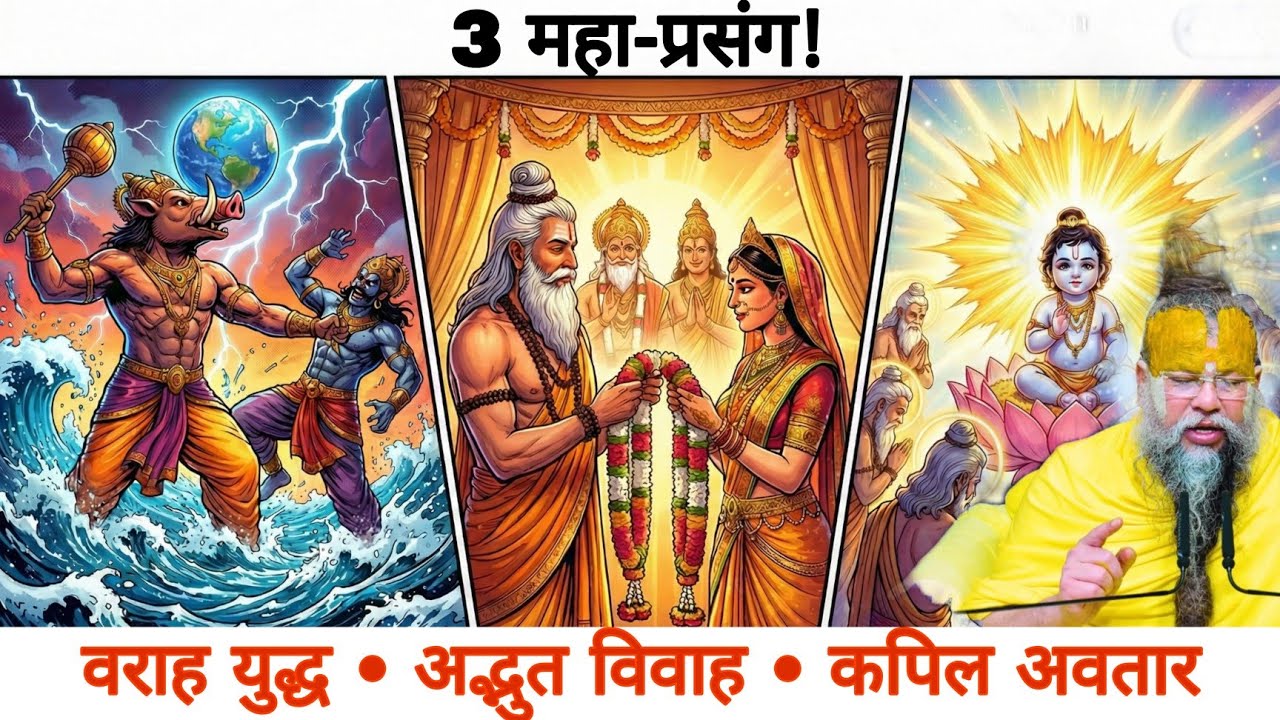 युद्ध, विवाह और अवतार: हिरण्याक्ष वध से कपिल जन्म तक Shri Bhagwat Katha | Hiranyaksha | Kapil Avatar