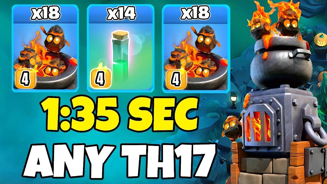 TH17 x18 Furnace + Royal Champion Charge Attack Strategy | TH17 Attack Strategies (Clash of Clans)