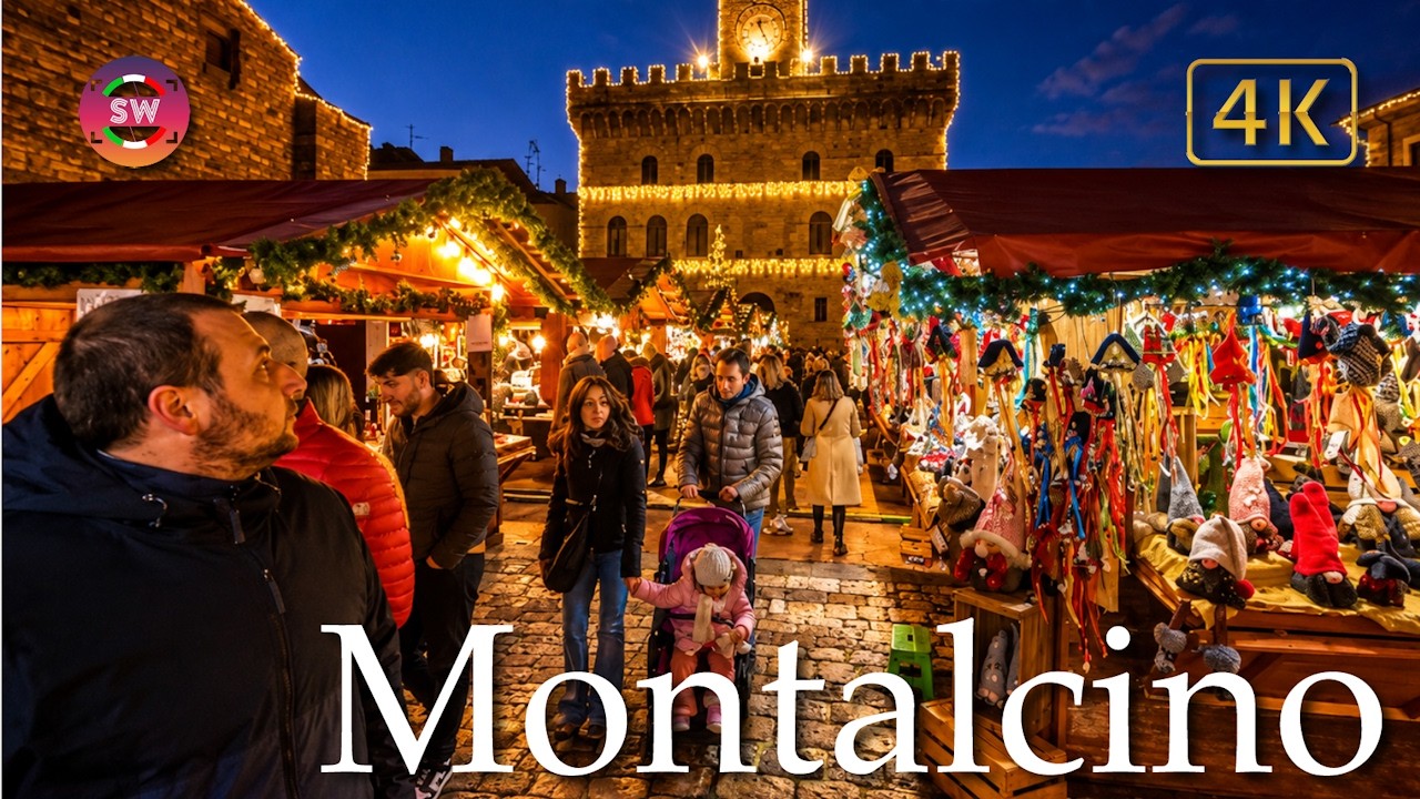Christmas in Montepulciano🎄(Tuscany), Italy【Walking Tour】4K