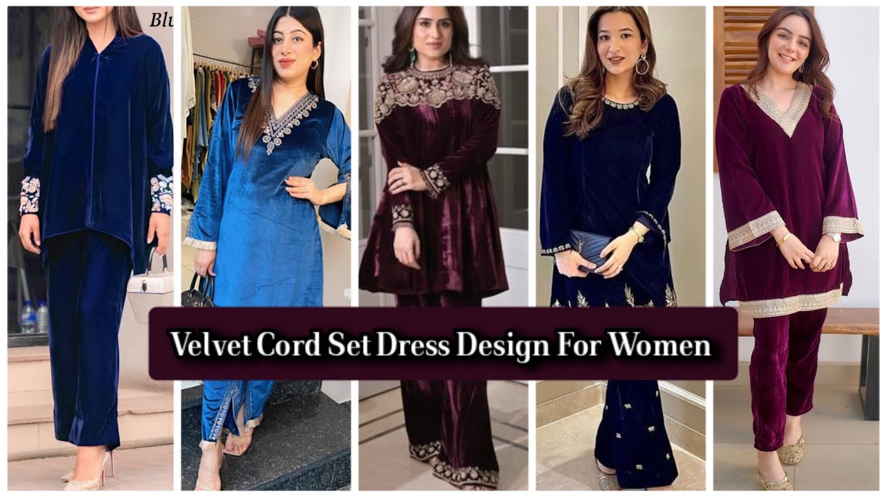 40+ Gorgeous & Comfortable Velvet Codset Dress Design for Girls Velvet Cord Set #velvetsuit