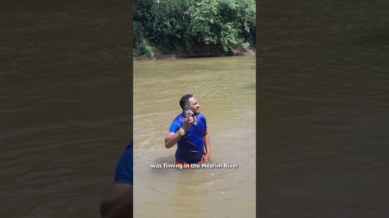 Shocking moment reporter steps on the body of missing girl he was searching for