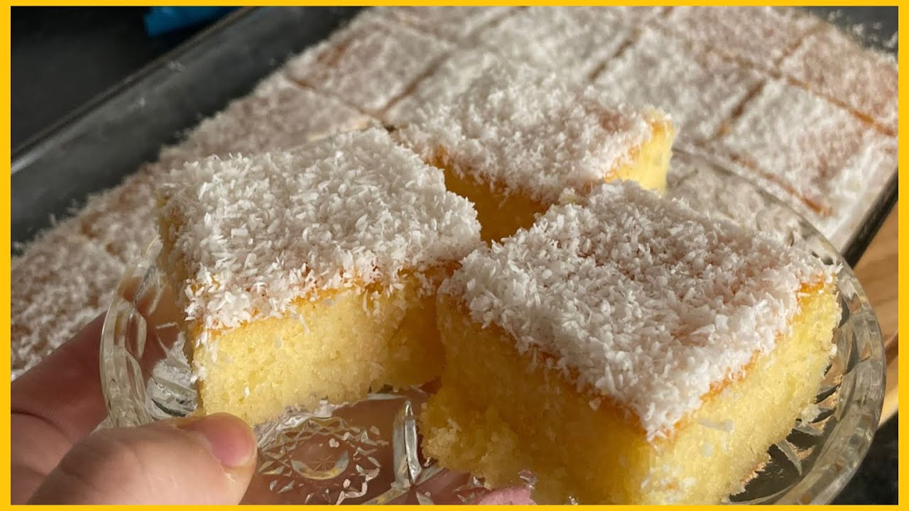 GRiESMEEL CAKE |YOGHURT | KOKOS | BASBOUSA | MAROKKAANSE CAKE | RECEPTEN OUM YOUNES #128