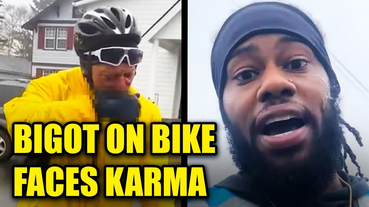 WATCH: Racist Cyclist SPITS on Black Delivery Driver, Catches Hands