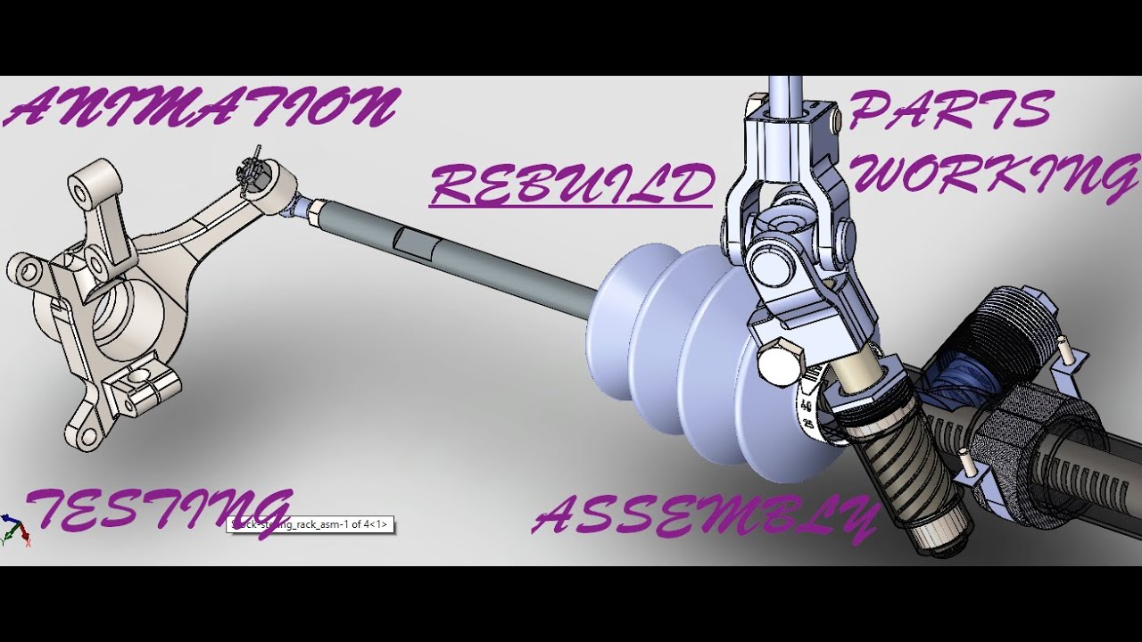 Steering System Animation | Parts | Working | Assembly