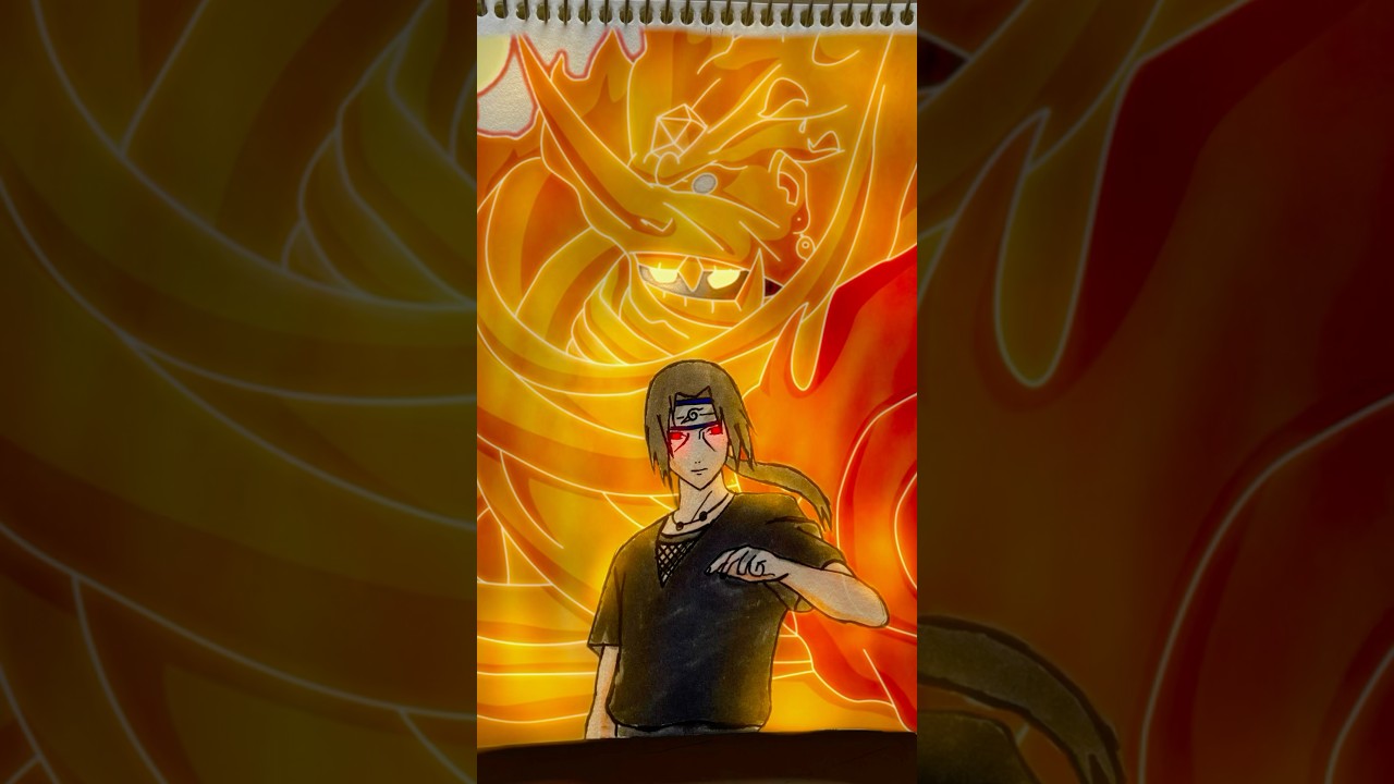 Drawing itachi uchiha with susanoo || #animedrawing  #naruto #itachi #madara#anime#shorts