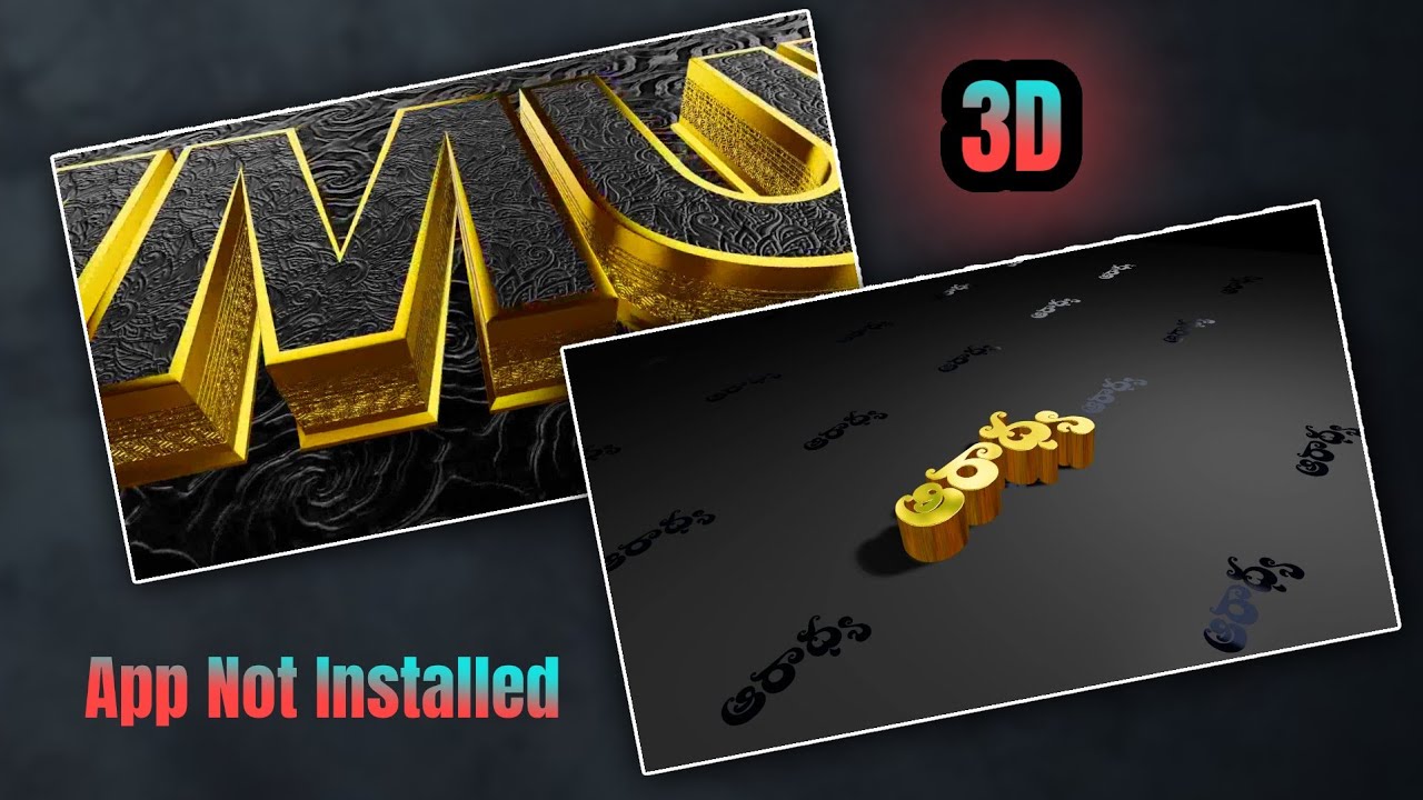 3D intro Logo and Text animation video editing app | Not Working