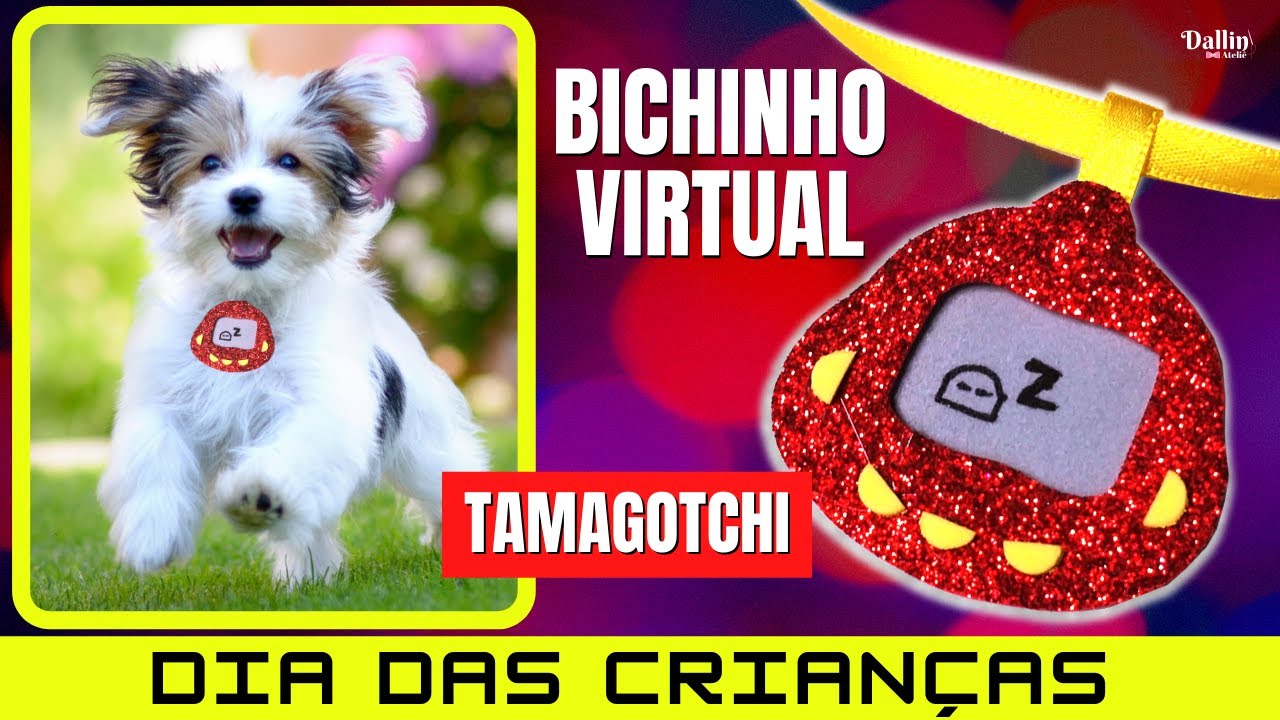 Dia das Crianças: Medalhão Pet - TAMAGOTCHI (Bichinho Virtual) PELAGEM CURTA