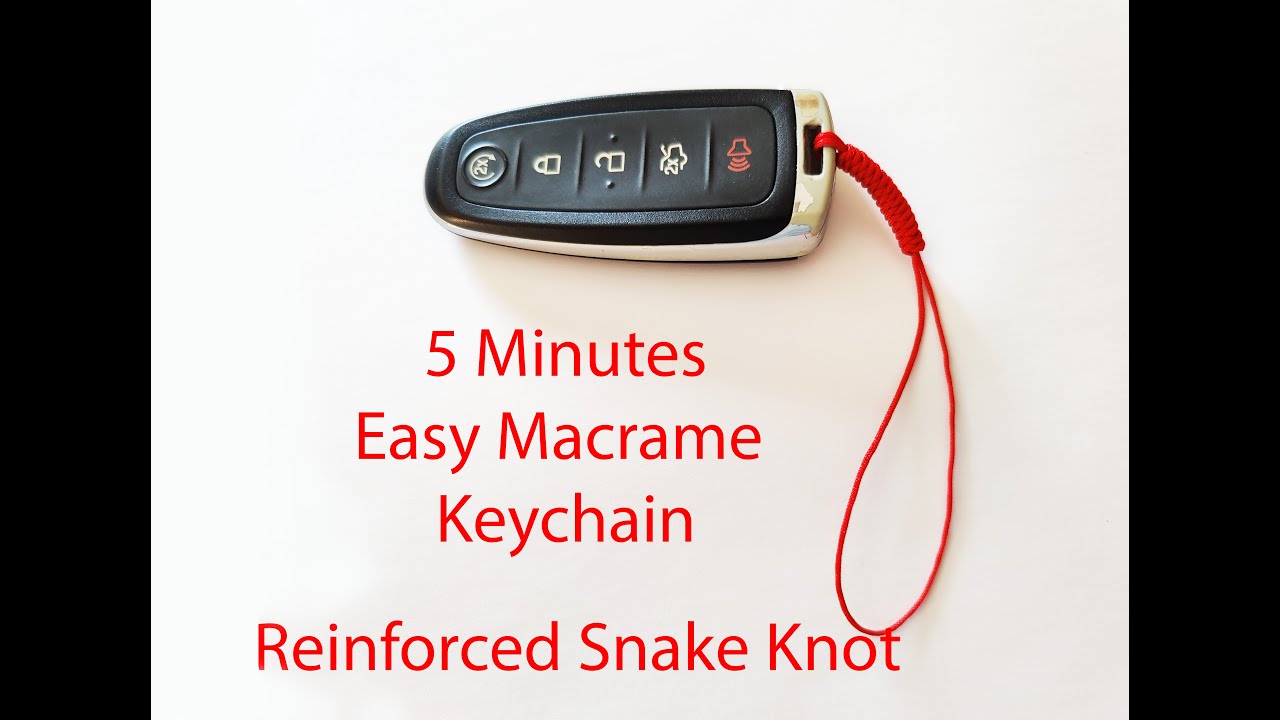 Easy Macrame Keychain Tutorial | Reinforced Snake Knot | Car Keychain | 金刚结钥匙扣