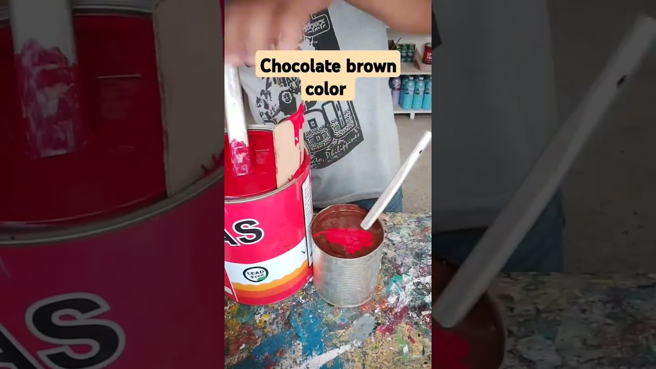 HOW TO MAKE CHOCOLATE BROWN COLOR #chocolatebrown #color #paintmixing #shortvideos