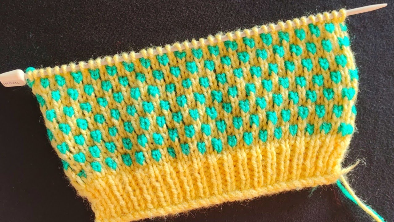 Beautiful knitting||Double Colour Sweater Design Any Project Apply sweater design