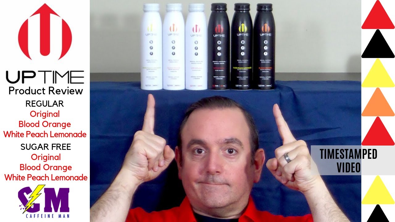 Uptime Energy Drink Product Review; 6 Uptime Original & Sugar Free flavors reviewed