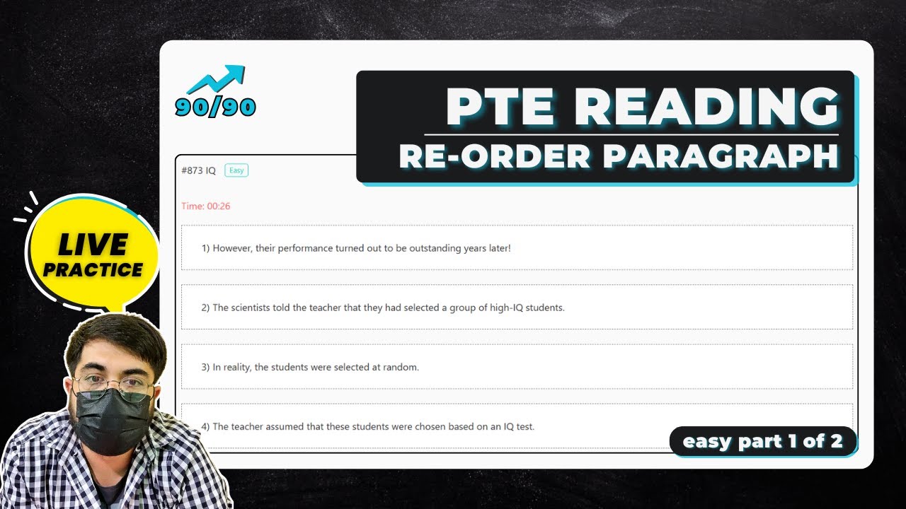 Reorder Paragraphs in PTE Reading | Watch Me Solve 5 Questions LIVE (With Explanation) | Easy 1/2