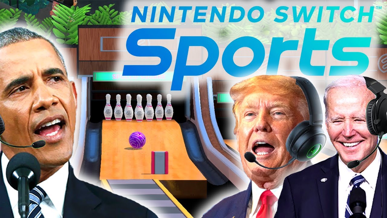 Президенты США играют в боулинг с препятствиями на Nintendo Switch Sports