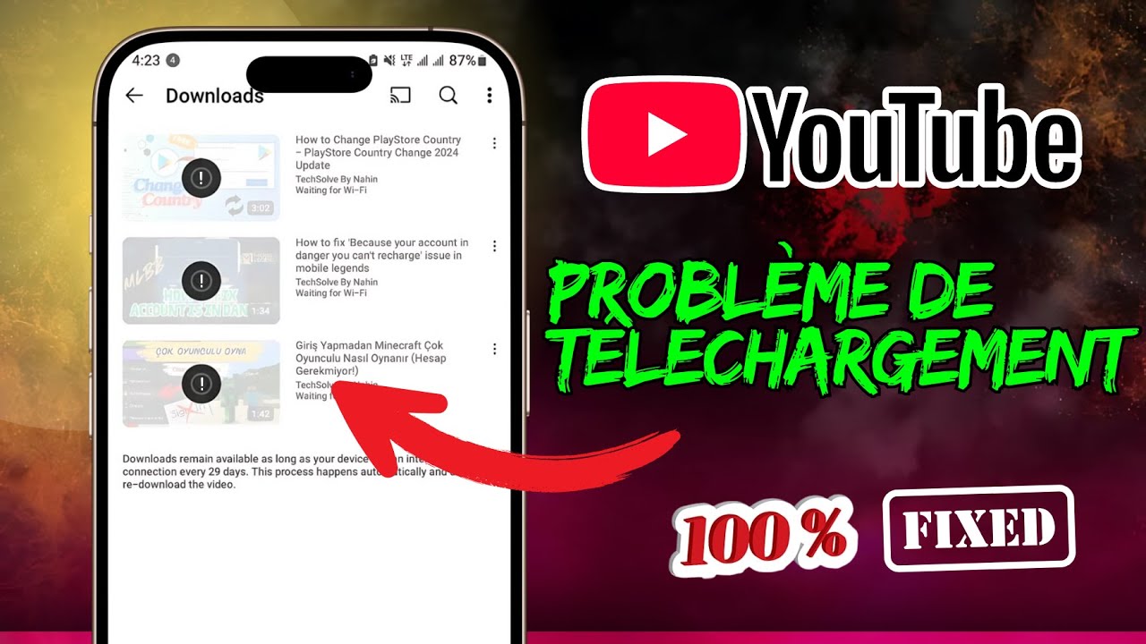 Probl&egrave;me de t&eacute;l&eacute;chargement de vid&eacute;o YouTube (Latest) | Cette vid&eacute;o n'est pas encore t&eacute;l&eacute;charg&eacute;e