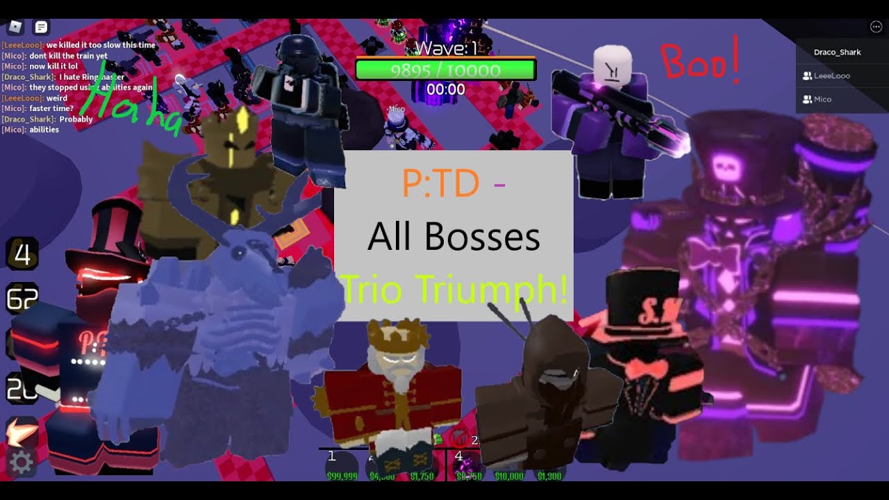 (April Fools Map) All Bosses Trio Victory! || [Roblox] Project: Tower Defense