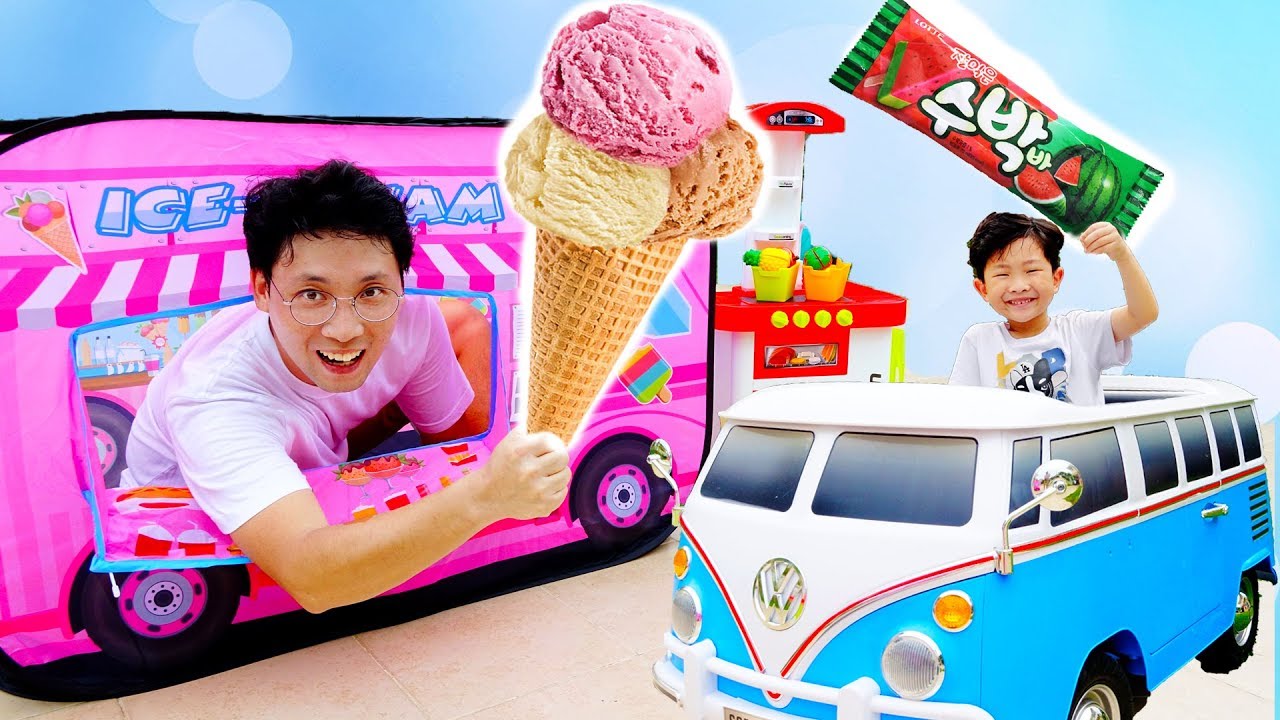 грузовик с мороженым и фруктовой машинкой игрушечная игра для детей Icecream Truck Fruit Play