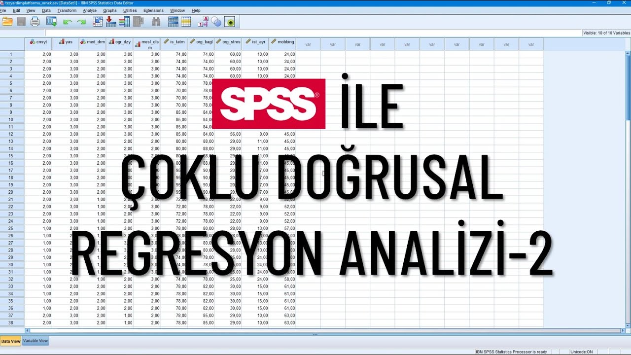 SPSS İle Çoklu Doğrusal Regresyon Analizi-2 | Ön Şartlardan Yorumlara Tüm Detayları İle