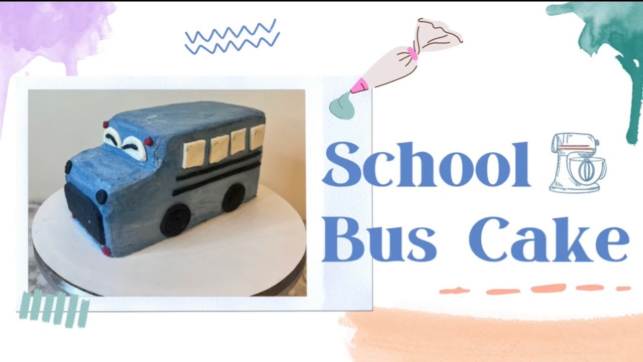 school bus cake design | school bus cake tutorial  Bus Cake| Blue Bus Cake Design| CraveSlake| Cake
