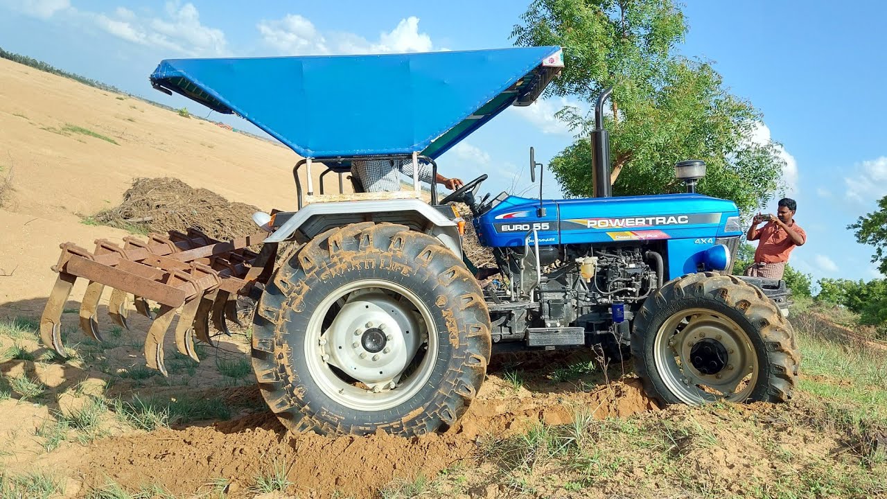Testing the Power of Powertrac Euro 55 Next in 2wd & 4wd mode | Tractor Videos  | BNR