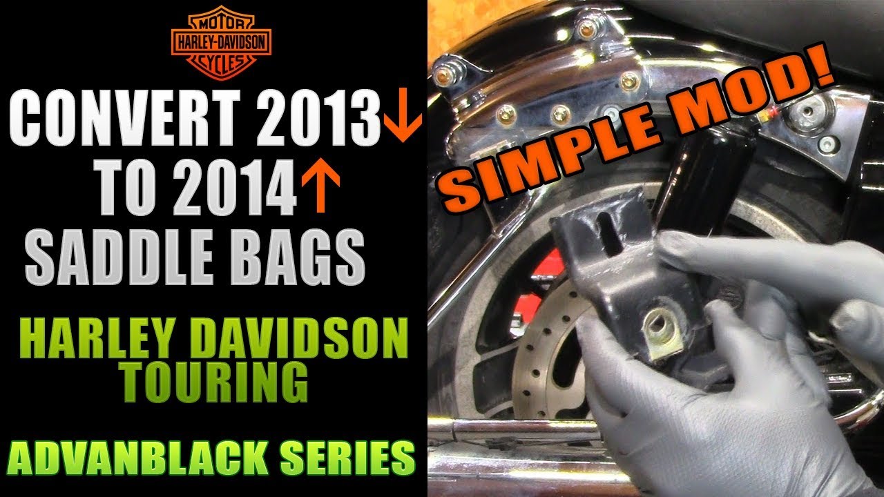 Put 14 Up Saddlebags On A 13 to 09 Harley Davidson Touring Motorcycle Advanblack